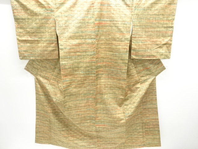 JAPANESE KIMONO / TSUMUGI / UNUSED / WOVEN WAVY STRIPE